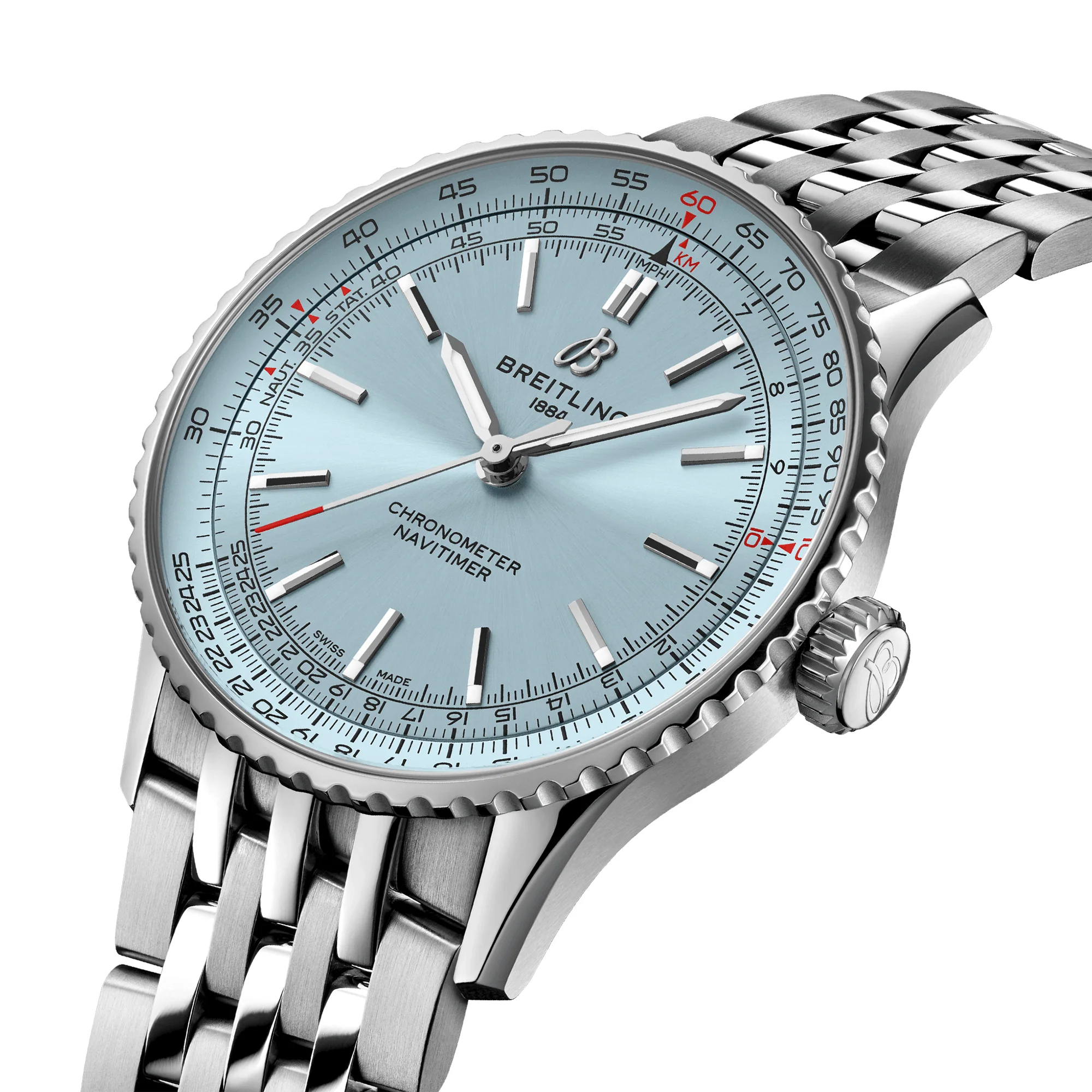 Navitimer 41mm Ice Blue Dial Mens Automatic Bracelet Watch - Image 3