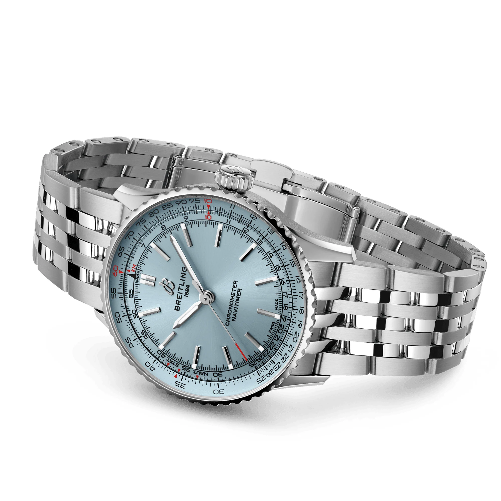 Navitimer 41mm Ice Blue Dial Mens Automatic Bracelet Watch - Image 4