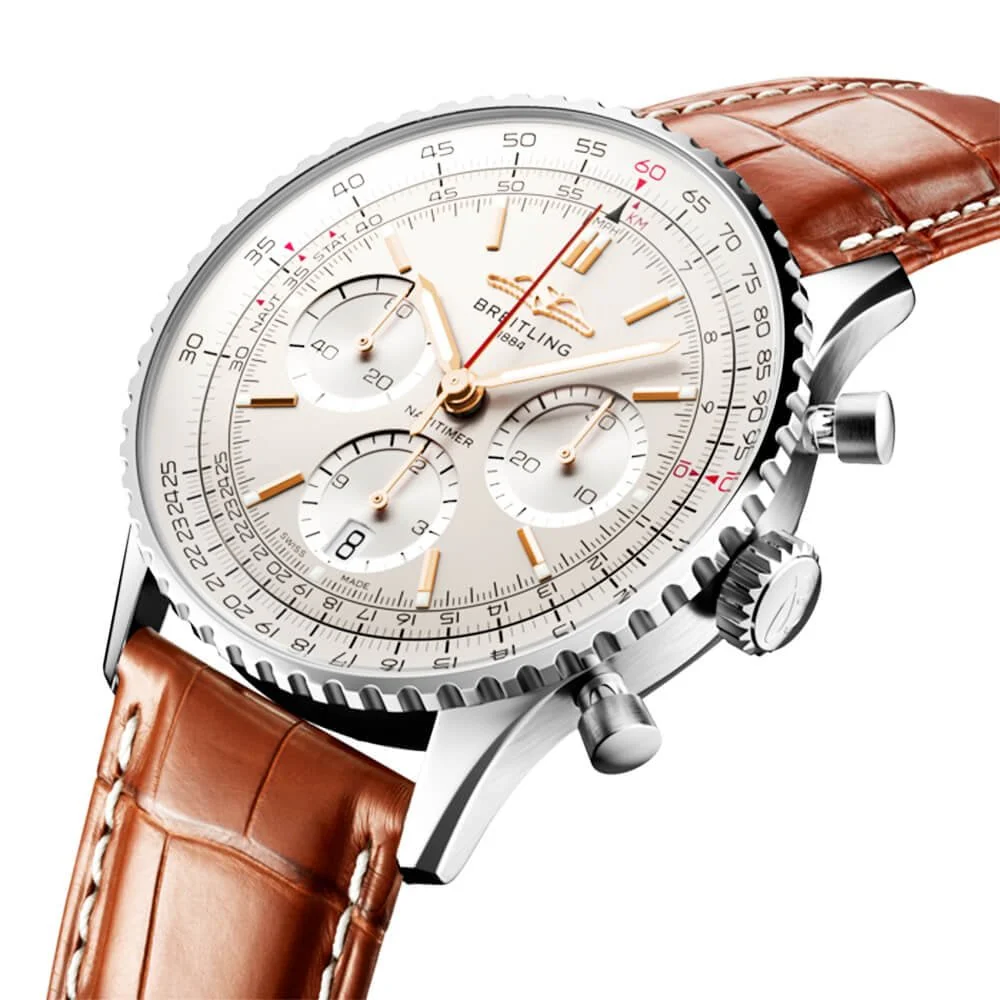 Navitimer 41mm Silver/Gold Dial Men's Chronograph Watch - Image 2