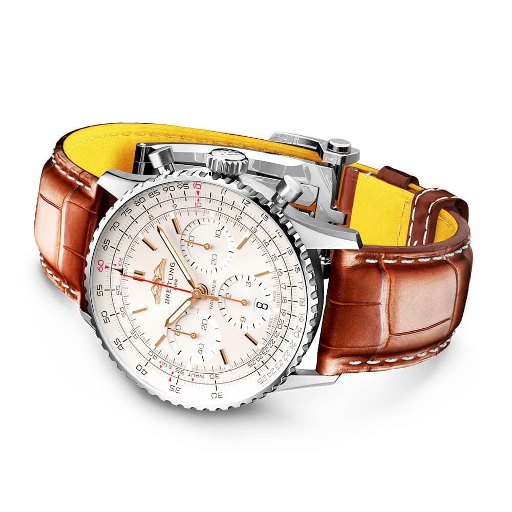 Navitimer 41mm Silver/Gold Dial Men's Chronograph Watch - Image 3