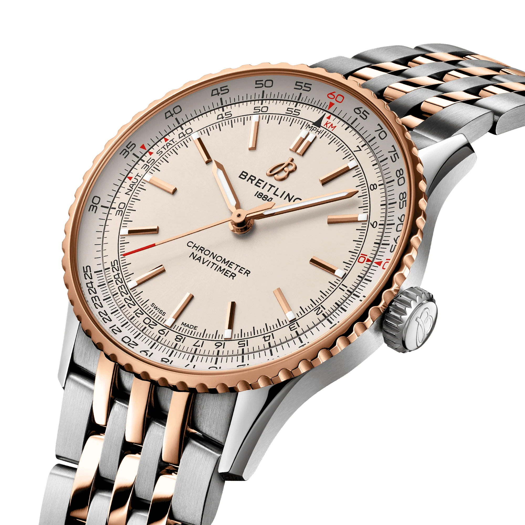 Navitimer 41mm Two-Tone Silver Dial Mens Bracelet Watch - Image 2