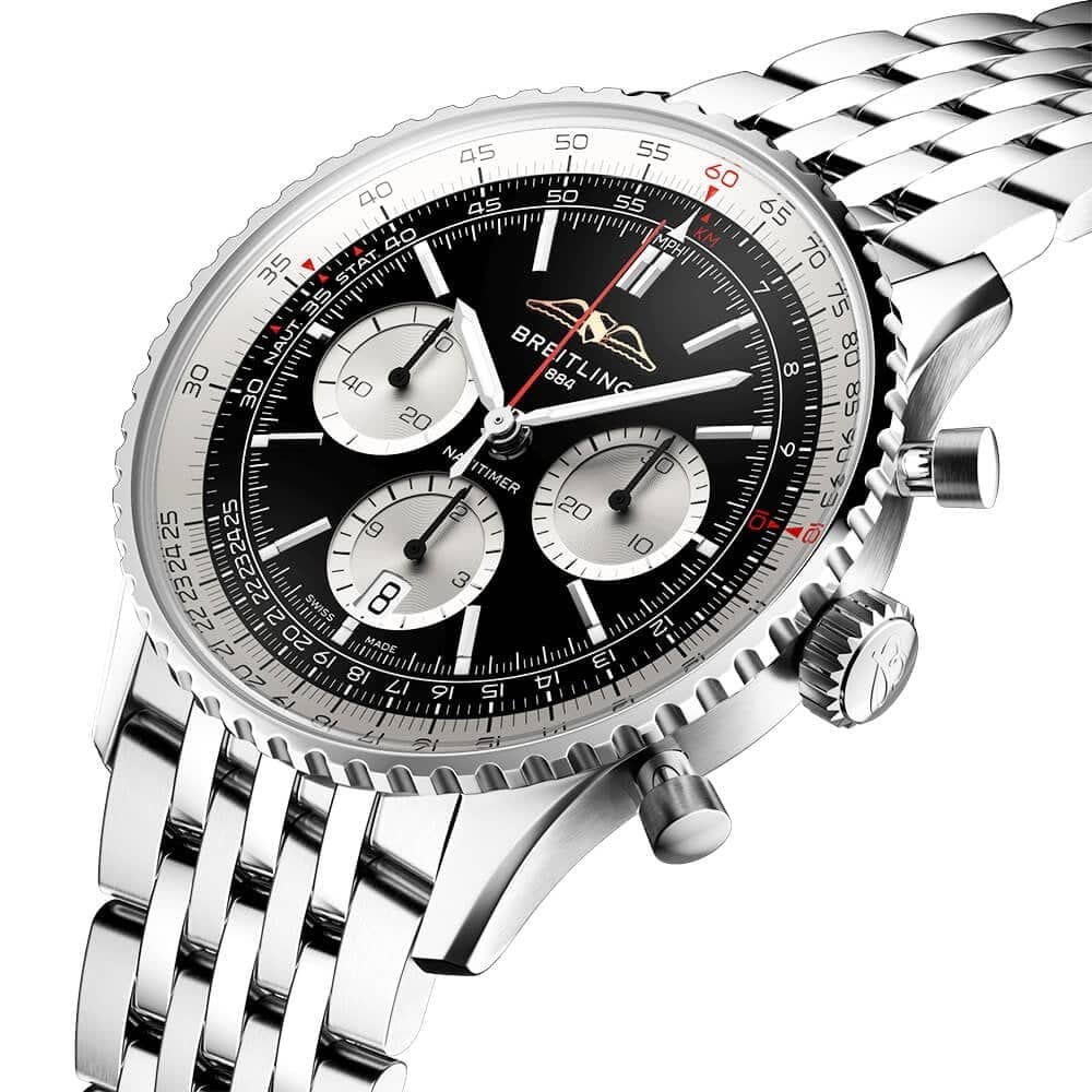 Navitimer 43mm Black/Silver Dial Men's Automatic Chronograph Watch - Image 2