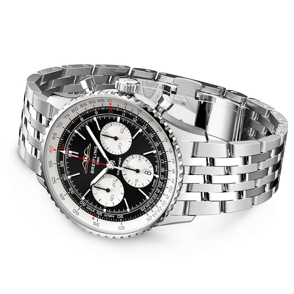 Navitimer 43mm Black/Silver Dial Men's Automatic Chronograph Watch - Image 3