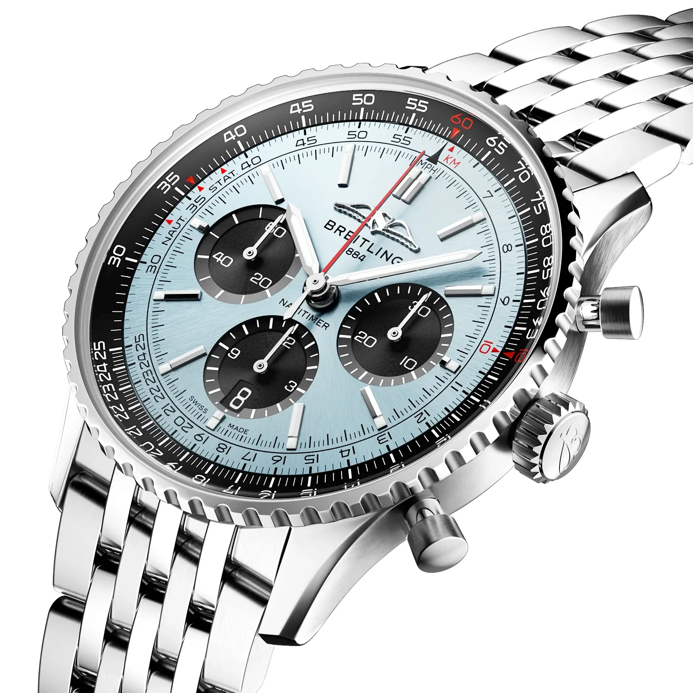 Navitimer 43mm Ice Blue/Black Dial Automatic Bracelet Watch - Image 2