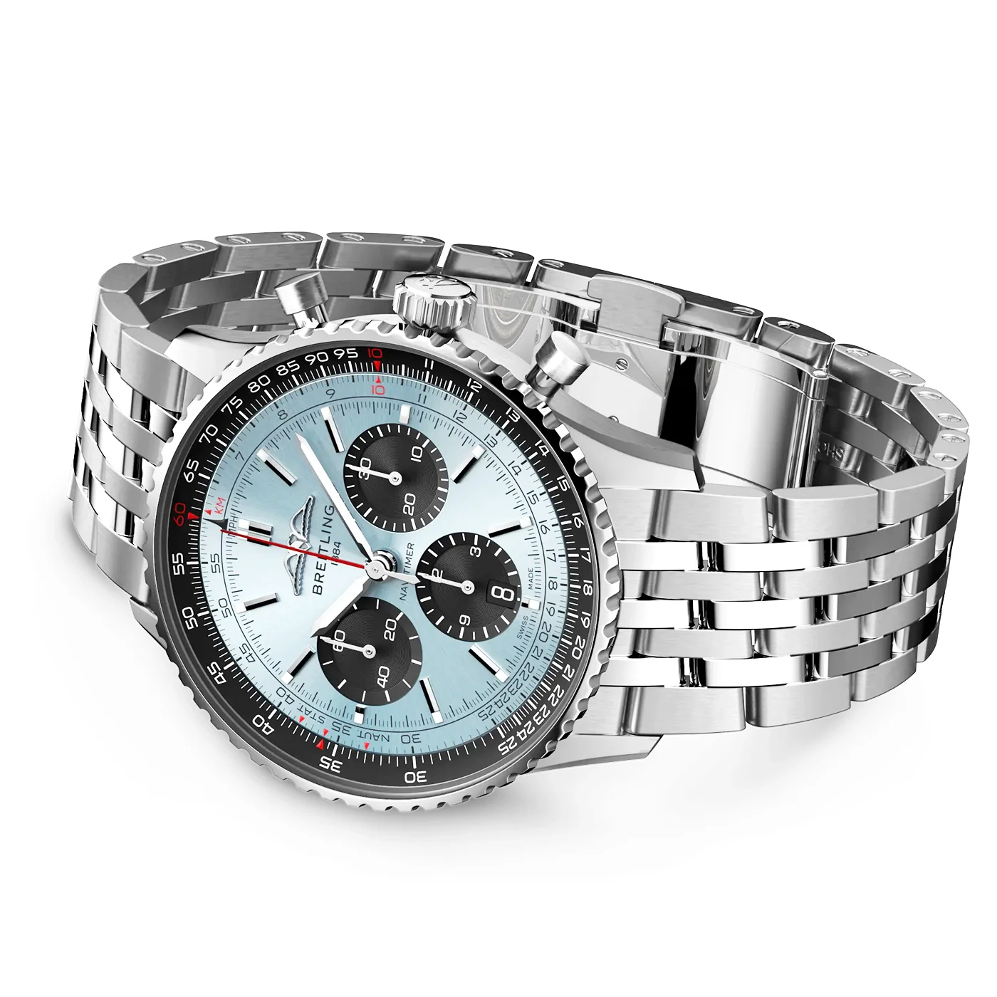 Navitimer 43mm Ice Blue/Black Dial Automatic Bracelet Watch - Image 3