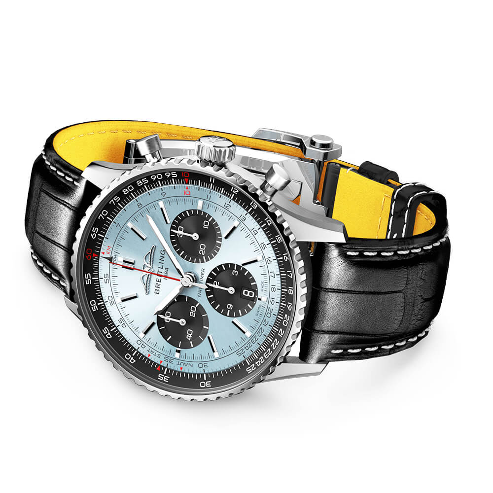 Navitimer 43mm Ice Blue/Black Dial Automatic Strap Watch - Image 3