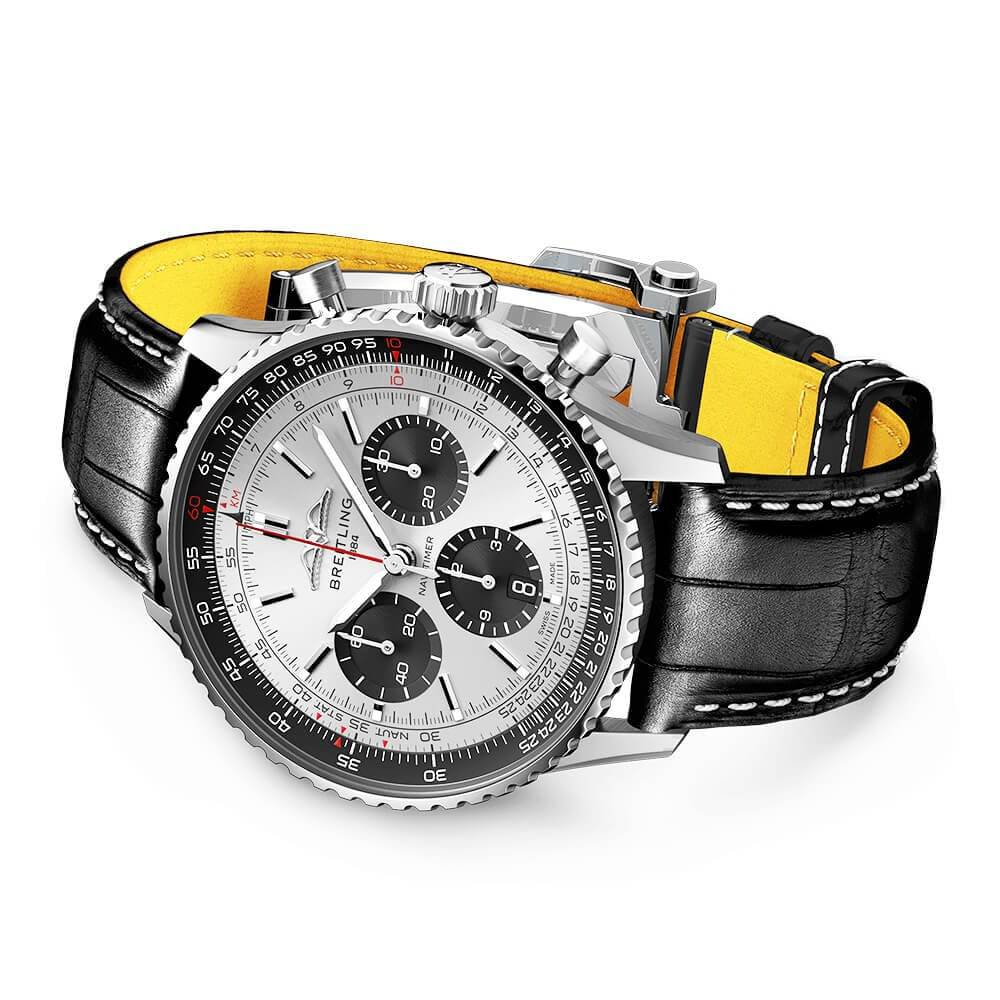 Navitimer 43mm Silver/Black Dial Men's Chronograph Watch - Image 3