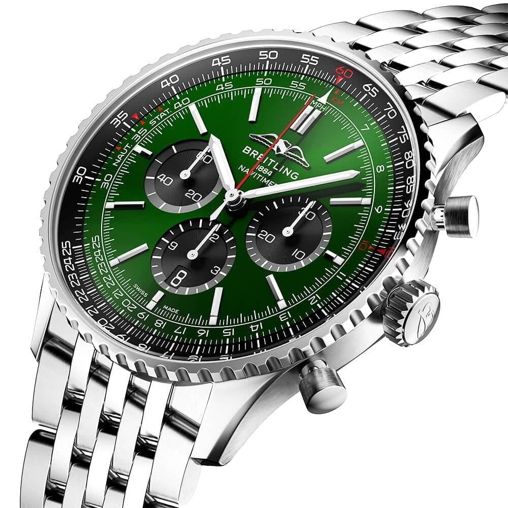 Navitimer 46mm Green/Black Dial Men's Automatic Chronograph Watch - Image 2