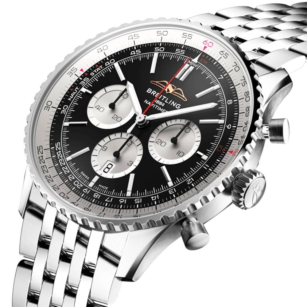 Navitimer 46mm Black/Silver Dial Men's Automatic Chronograph Watch - Image 2