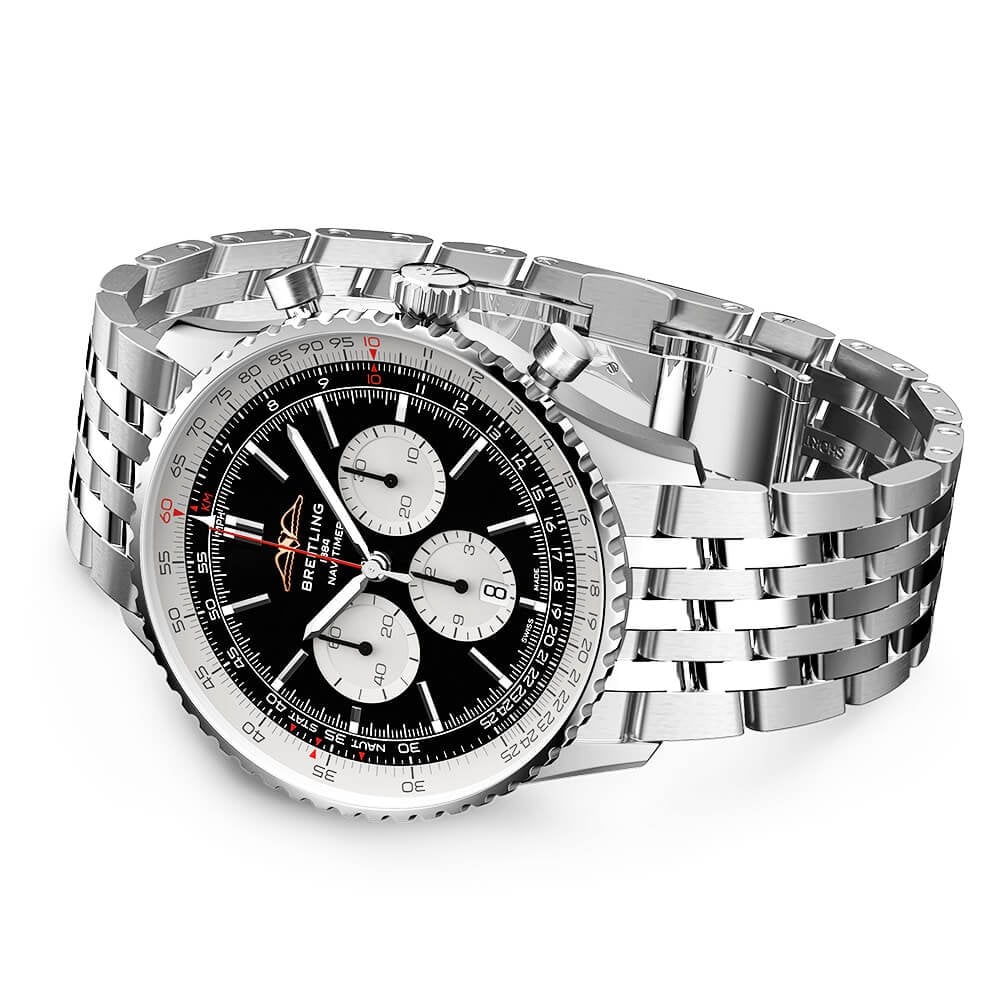Navitimer 46mm Black/Silver Dial Men's Automatic Chronograph Watch - Image 4