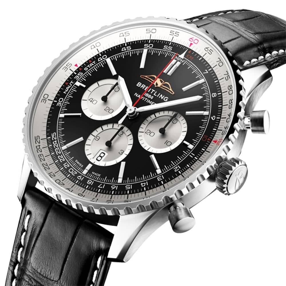 Navitimer 46mm Black/Silver Dial Men's Chronograph Watch - Image 2