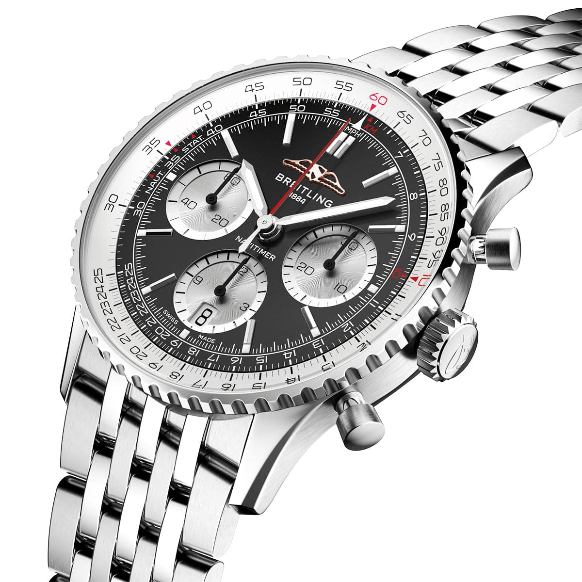 Navitimer 41mm Black Dial Men's Automatic Chronograph Watch - Image 2