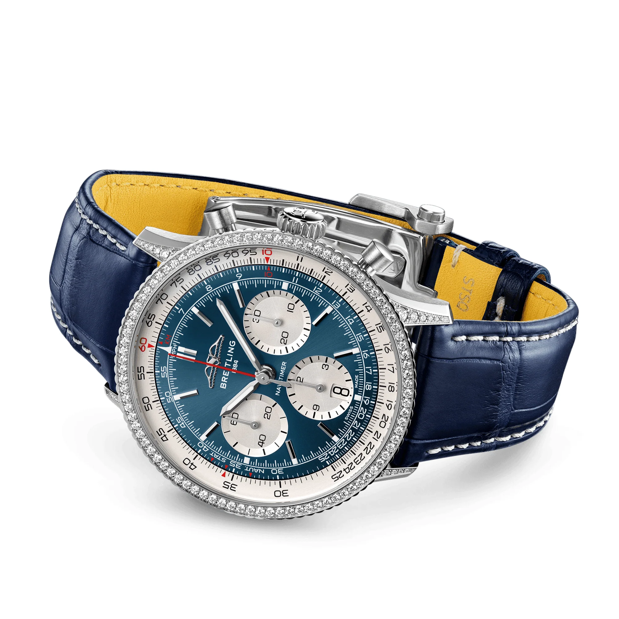 Navitimer Chronograph 41mm Blue Dial Diamond Bezel Watch - Image 4