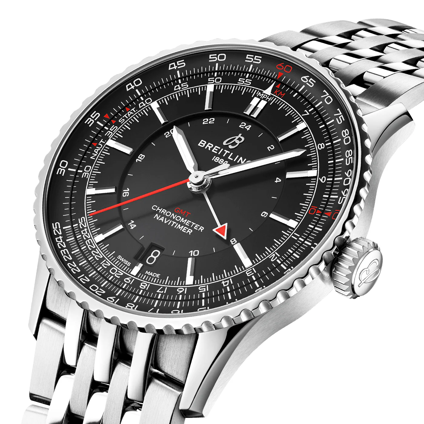 Navitimer GMT 41mm Black Dial Men's Automatic Bracelet Watch - Image 2
