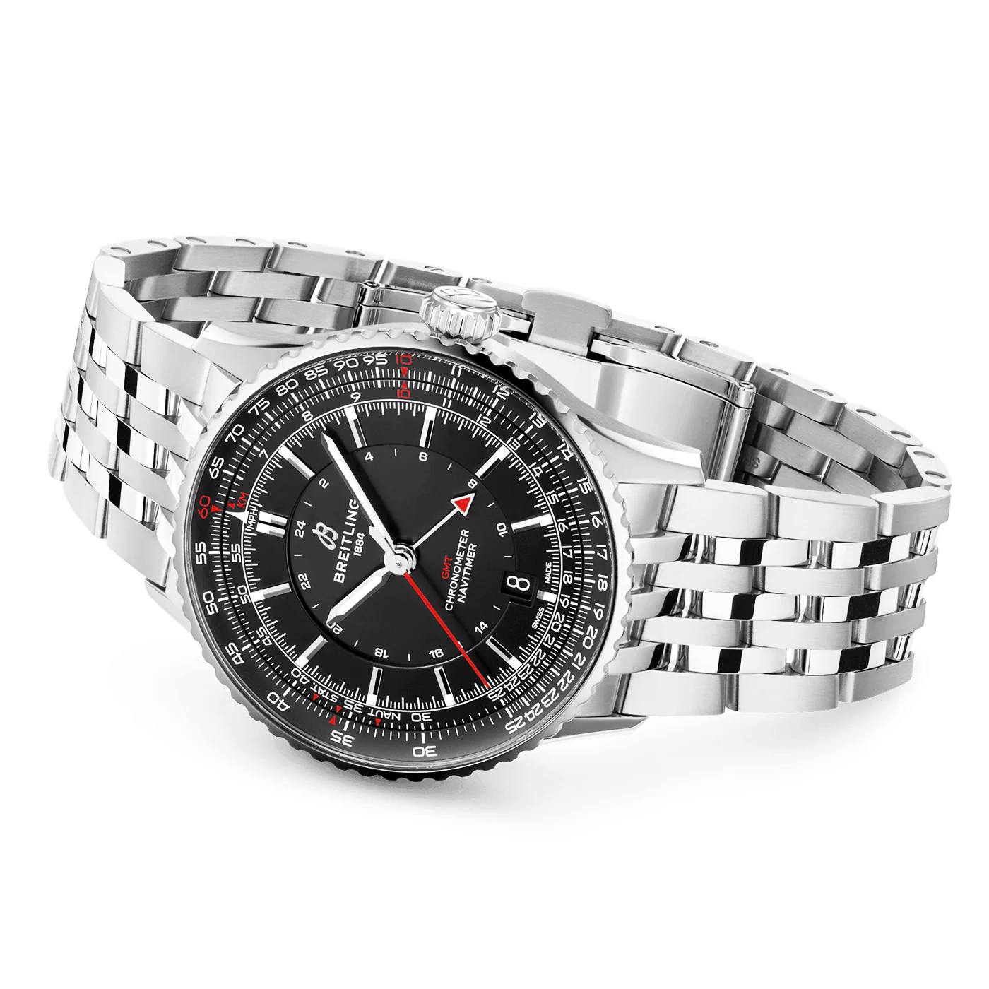 Navitimer GMT 41mm Black Dial Men's Automatic Bracelet Watch - Image 3
