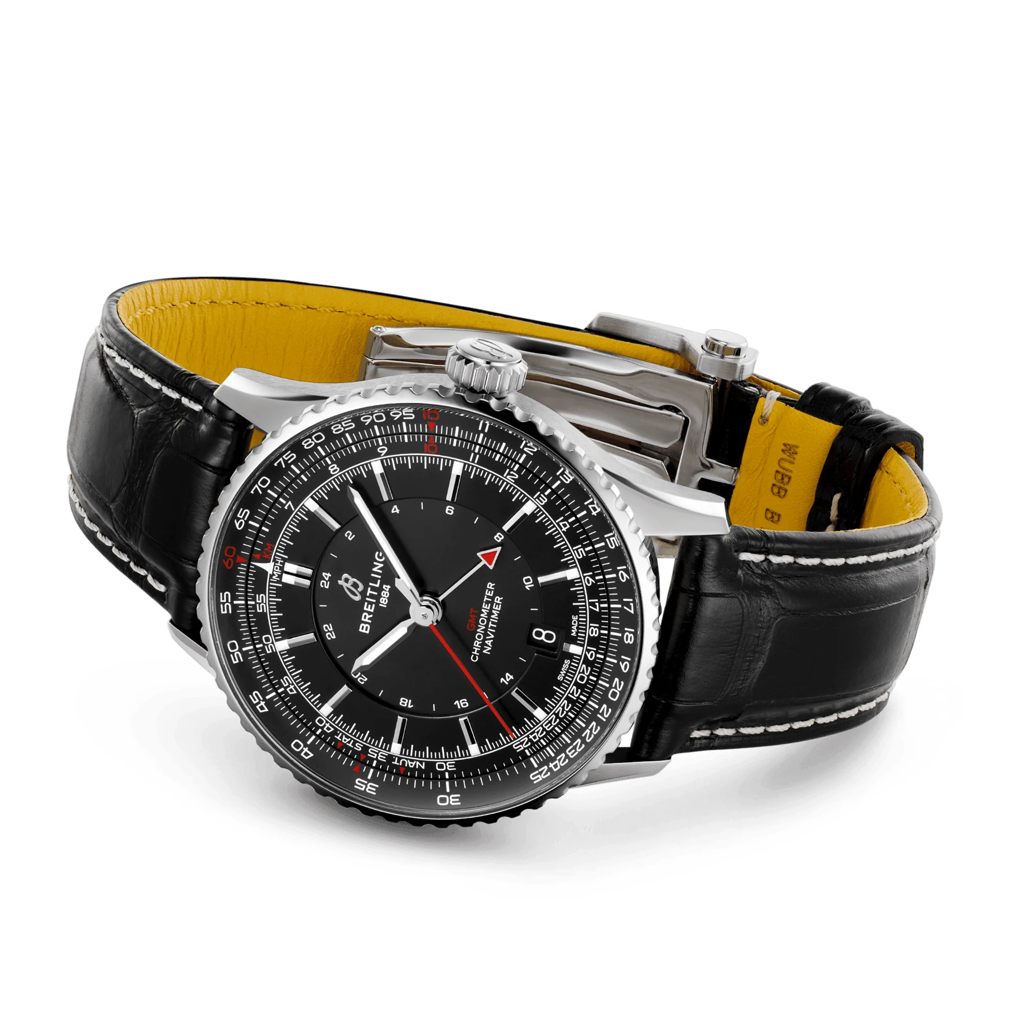 Navitimer GMT 41mm Black Dial Men's Automatic Strap Watch - Image 3