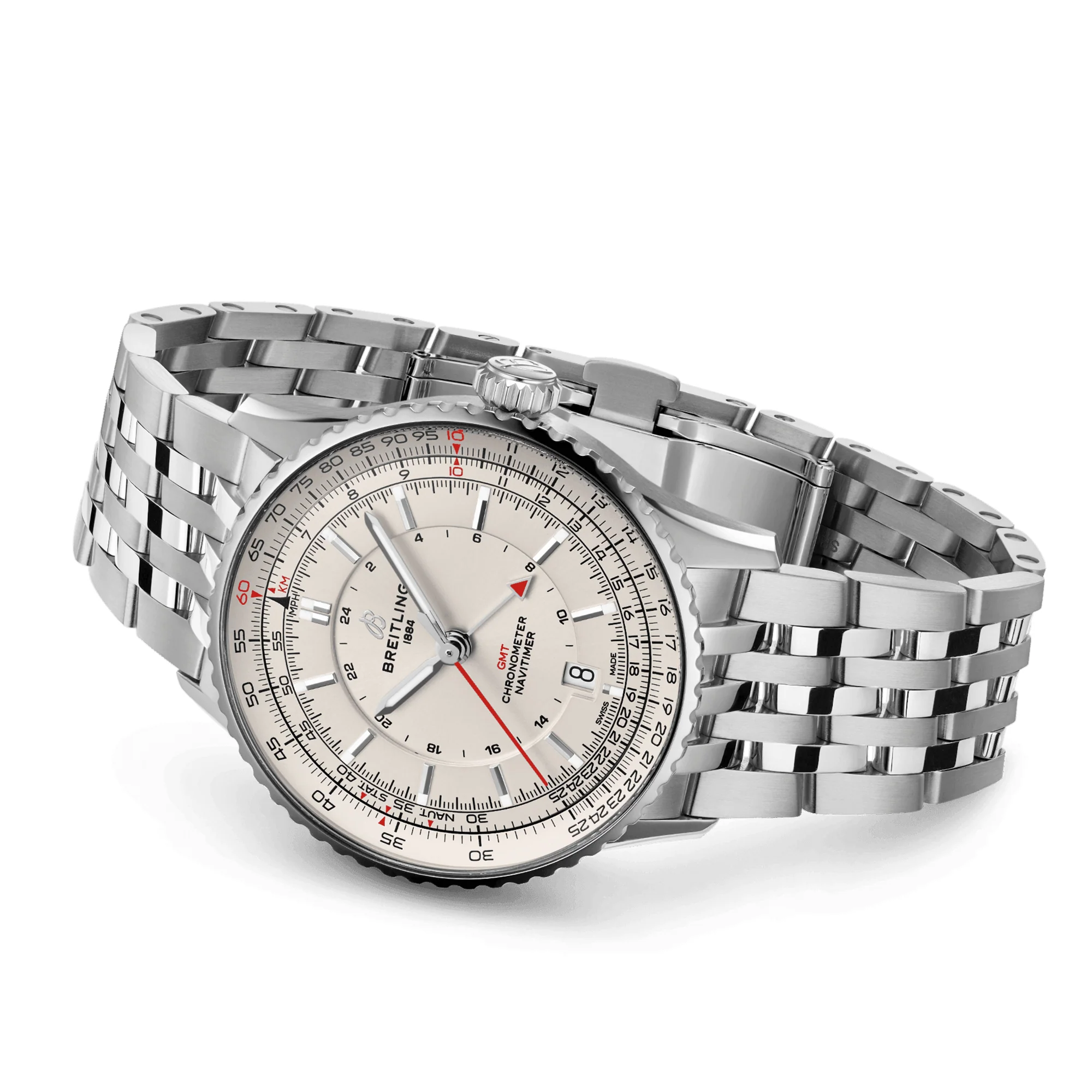 Navitimer GMT 41mm Cream Dial Men's Automatic Bracelet Watch - Image 2