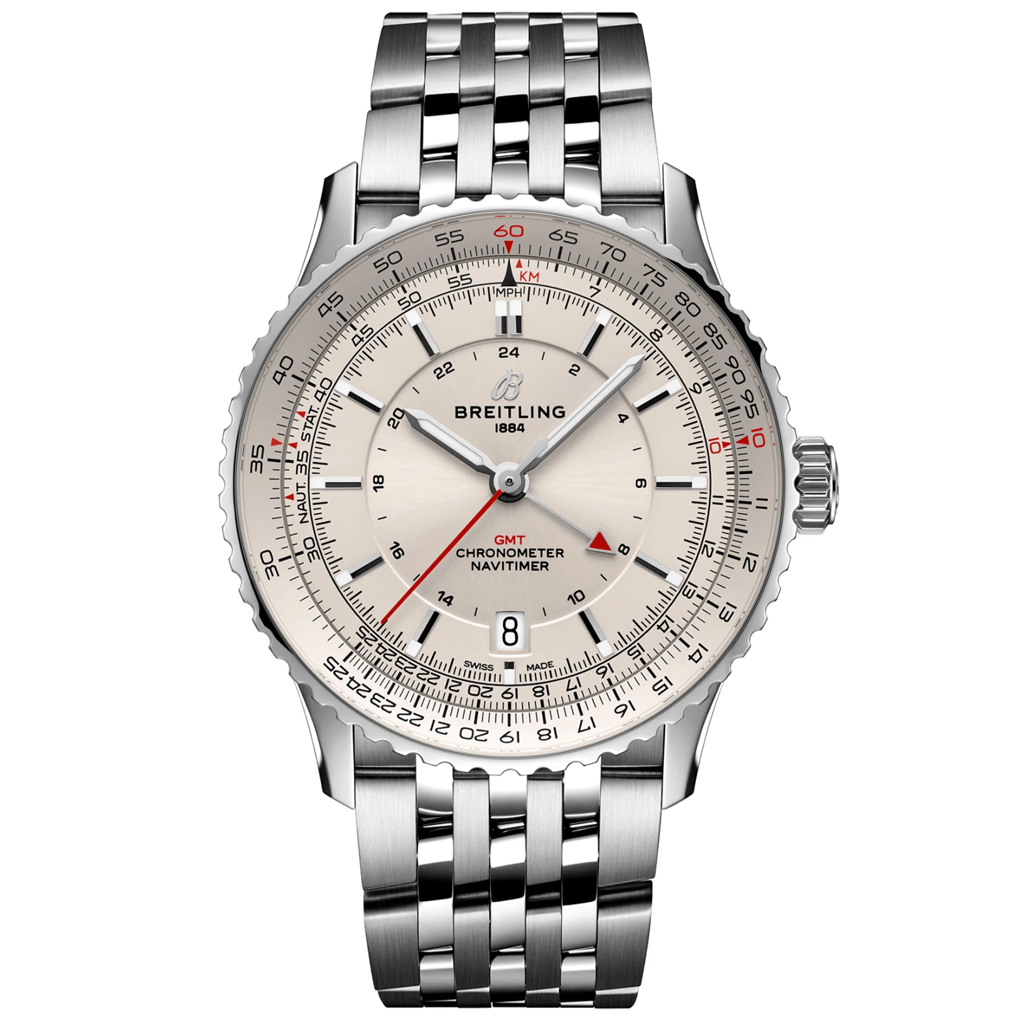 Navitimer GMT 41mm Cream Dial Men's Automatic Bracelet Watch - Image 3