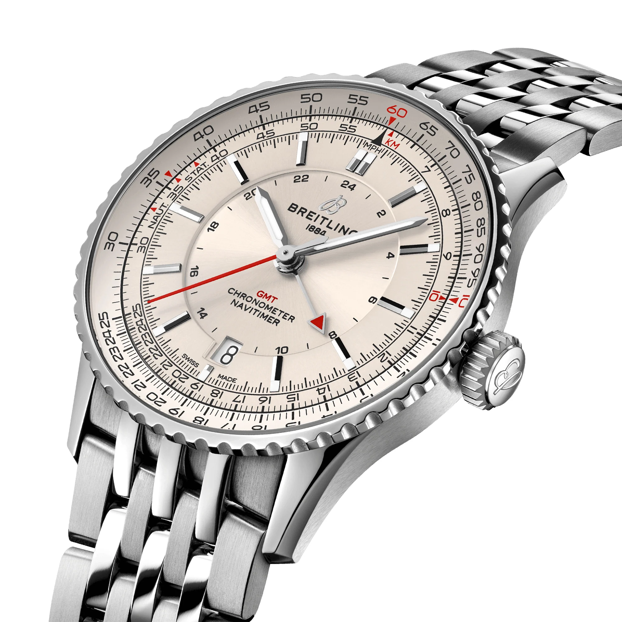 Navitimer GMT 41mm Cream Dial Men's Automatic Bracelet Watch - Image 5