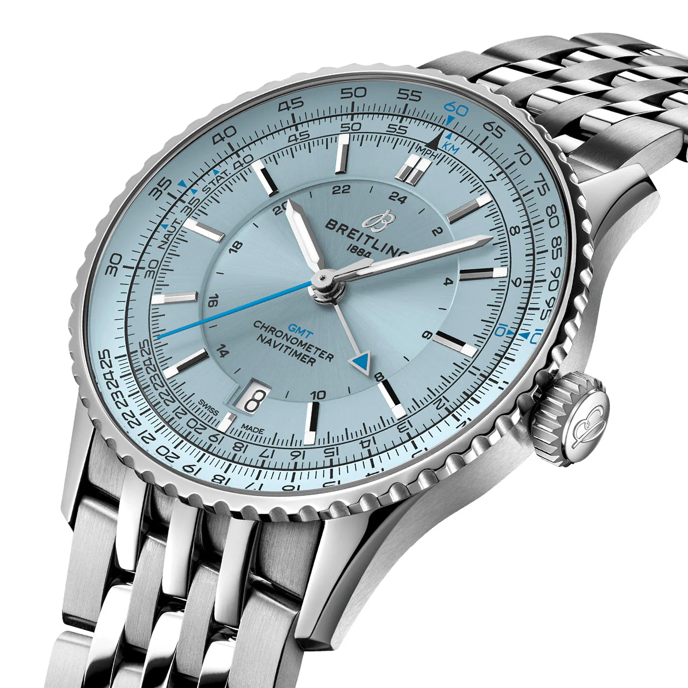 Navitimer GMT 41mm Ice Blue Dial Automatic Bracelet Watch - Image 2