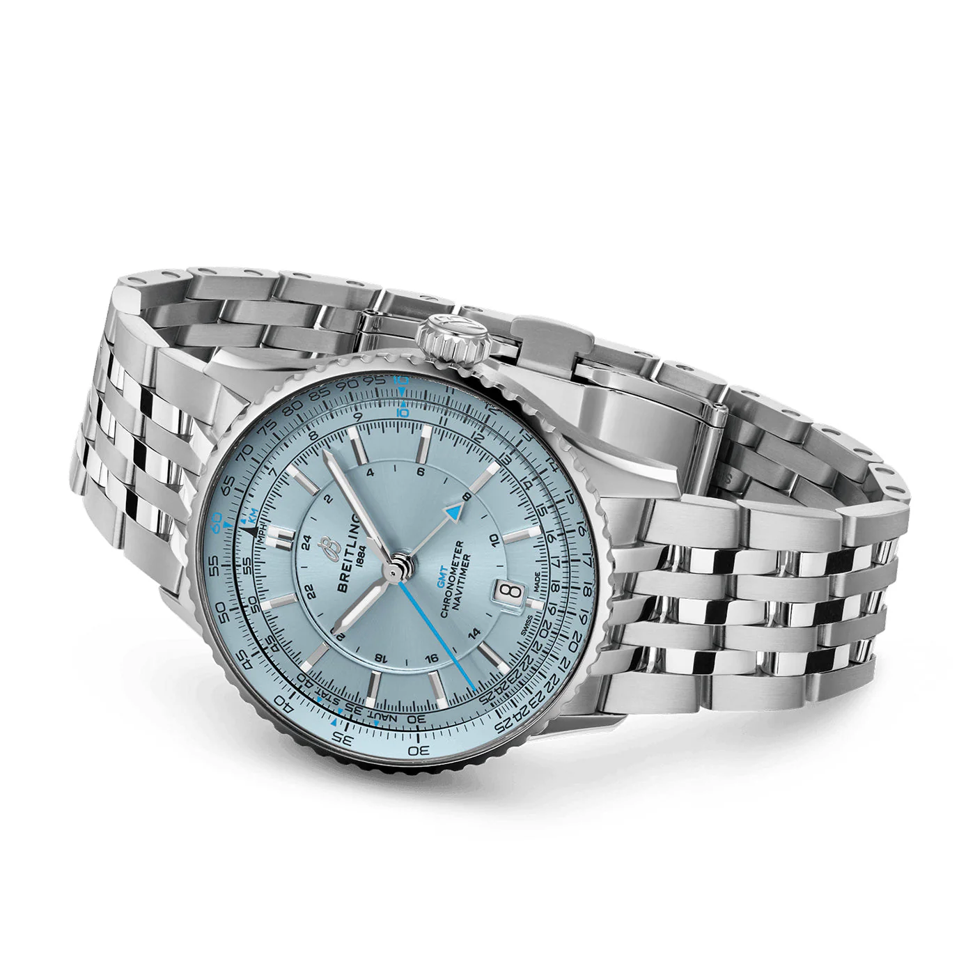 Navitimer GMT 41mm Ice Blue Dial Automatic Bracelet Watch - Image 5