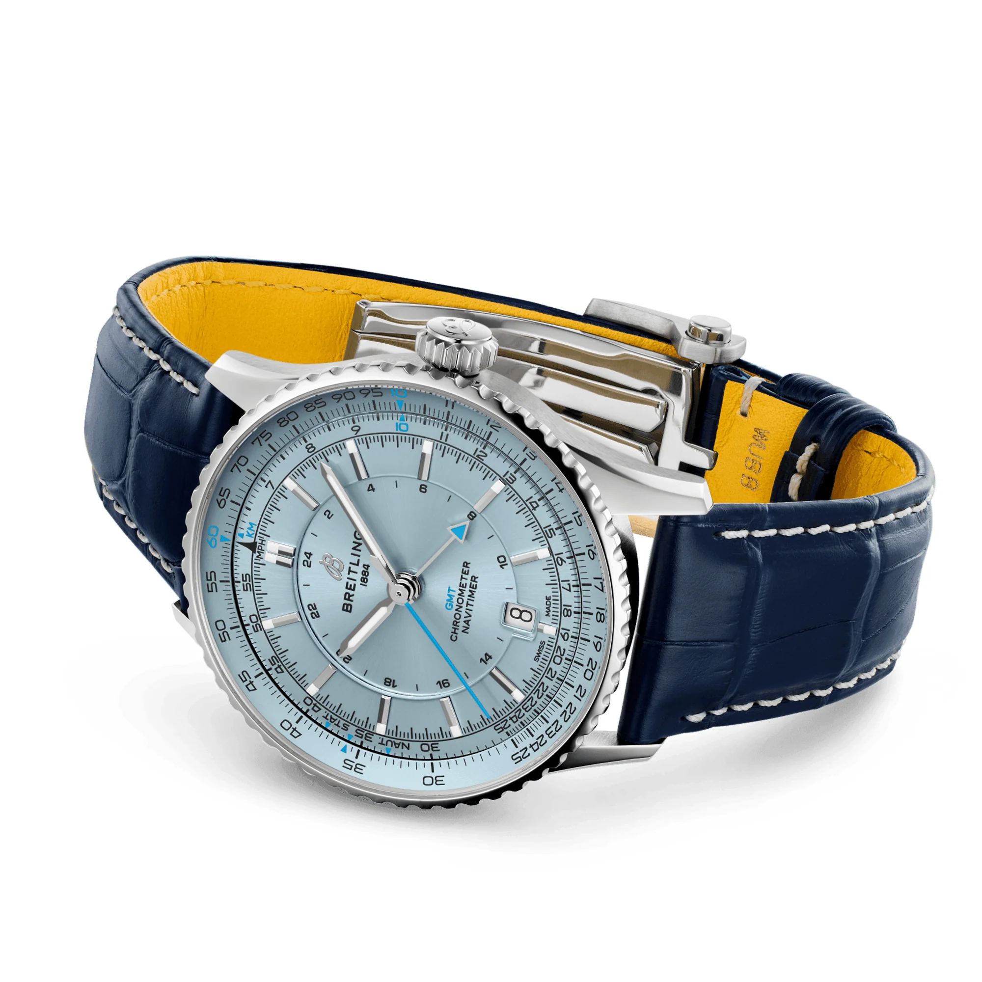 Navitimer GMT 41mm Ice Blue Dial Men's Automatic Strap Watch - Image 3