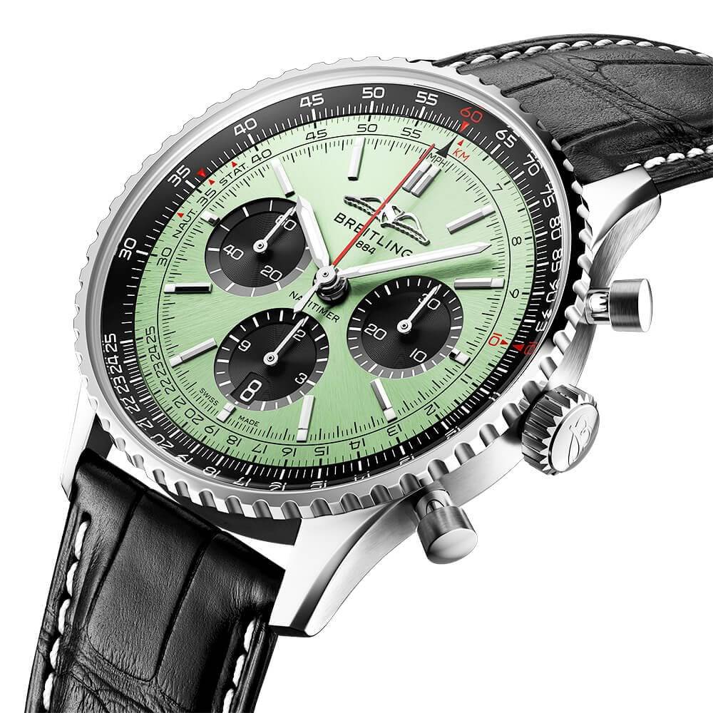 Navitimer 43mm Mint Green/Black Dial Men's Chronograph Watch - Image 2