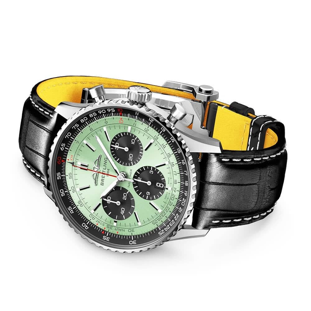 Navitimer 43mm Mint Green/Black Dial Men's Chronograph Watch - Image 3