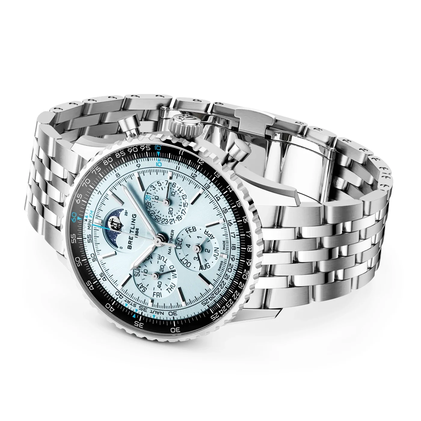 Navitimer B19 Perpetual Calendar 43mm Ice Blue Dial Mens Watch - Image 3