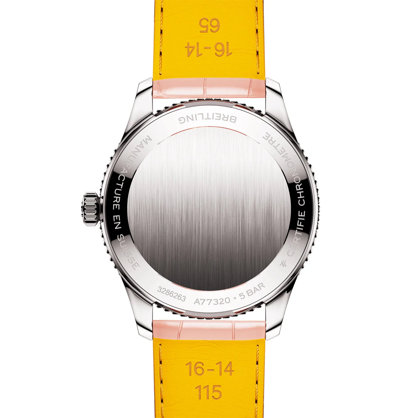 Navitimer 32mm Pink Mother of Pearl Diamond Dial Strap Watch - Image 5
