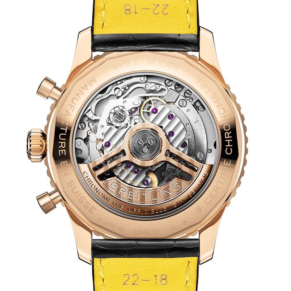 Navitimer 18ct Red Gold 43mm Black/Silver Dial Men's Chronograph Watch - Image 4