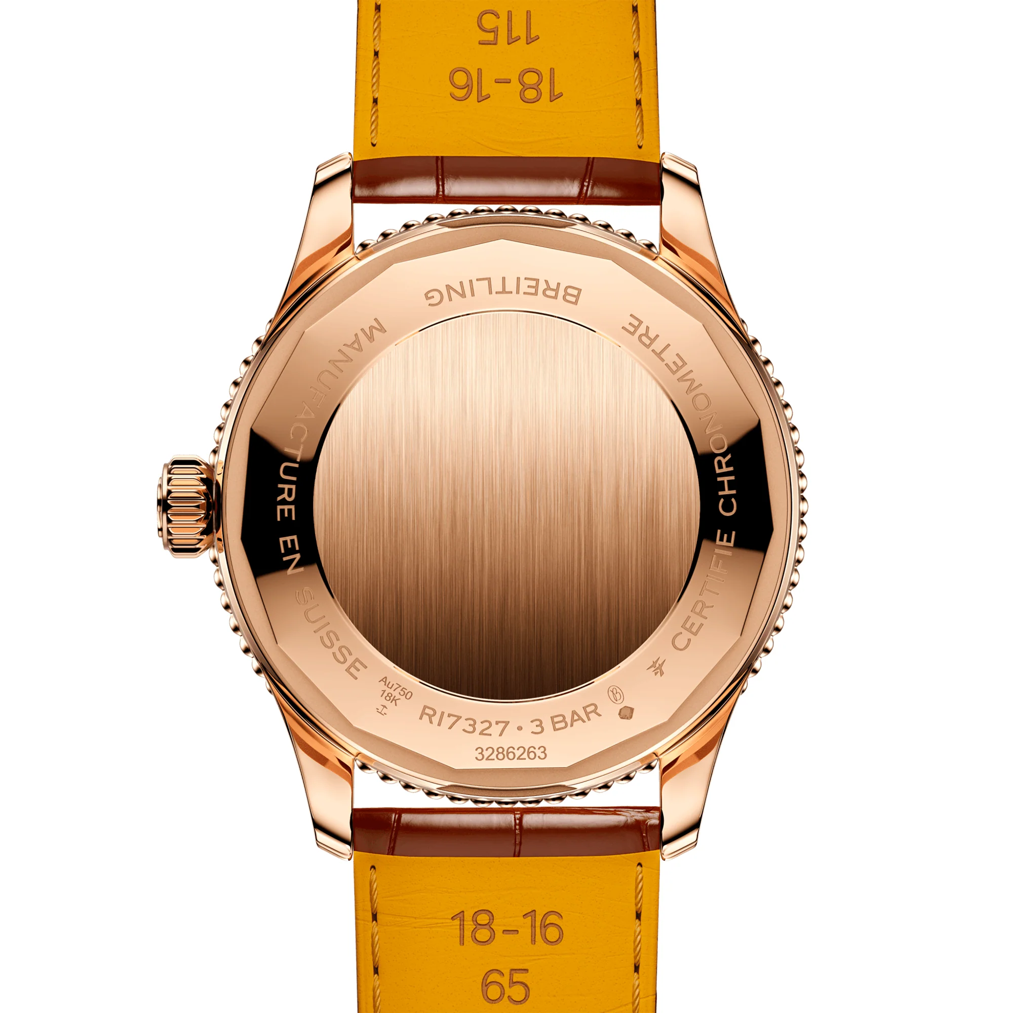 Navitimer 36mm 18ct Red Gold Diamond Dial Ladies Strap Watch - Image 3