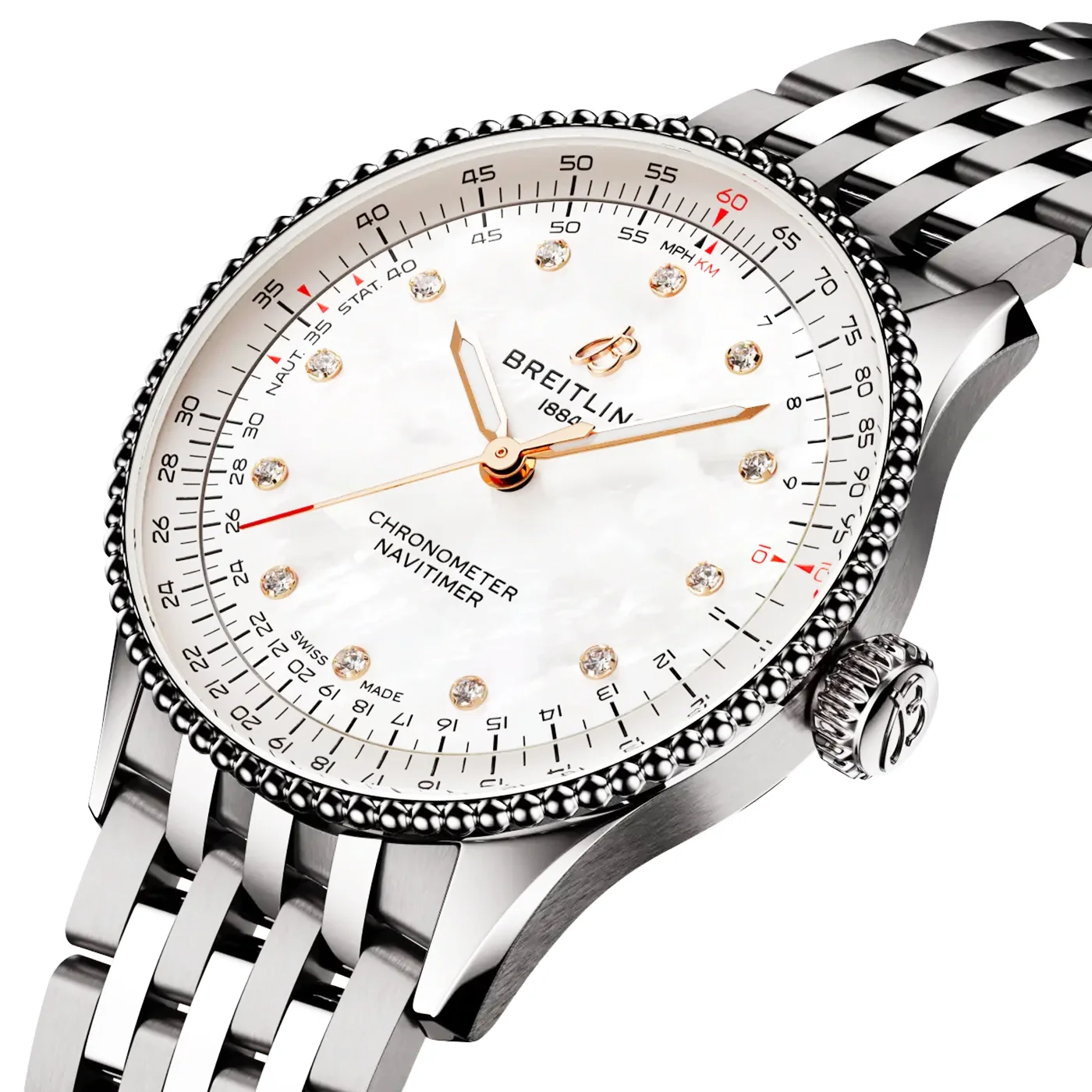 Navitimer 36mm Mother of Pearl Diamond Dial UK Exclusive Edition Watch - Image 2