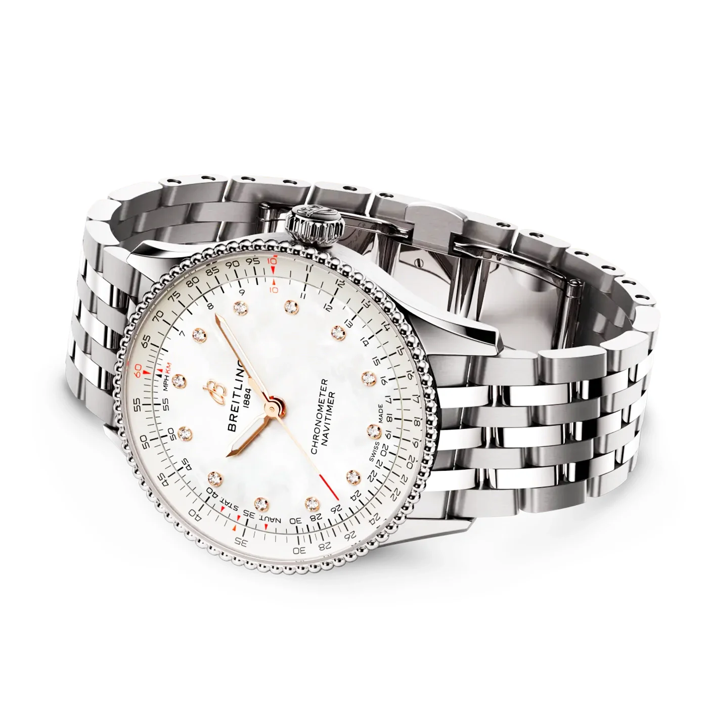 Navitimer 36mm Mother of Pearl Diamond Dial UK Exclusive Edition Watch - Image 3