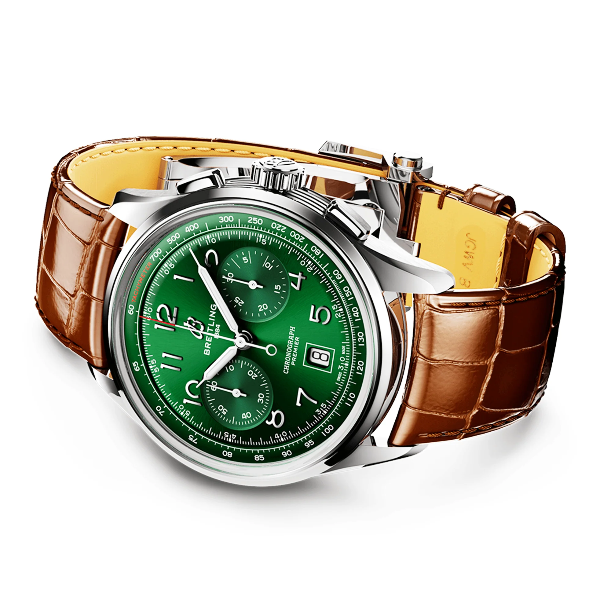 Premier B01 42mm Green Dial Mens Automatic Chronograph Strap Watch - Image 3