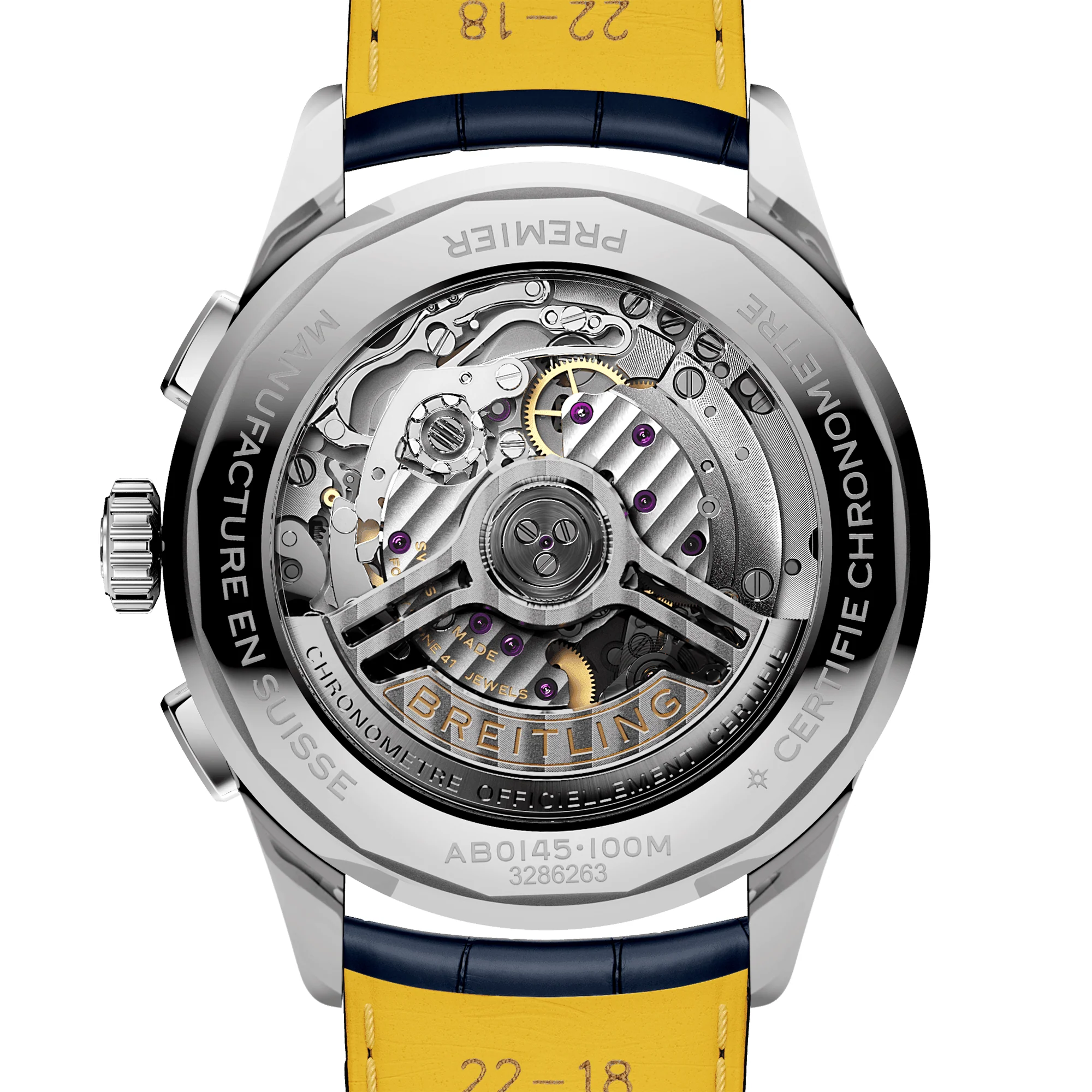Premier B01 42mm Blue Dial Automatic Chronograph Strap Watch - Image 4
