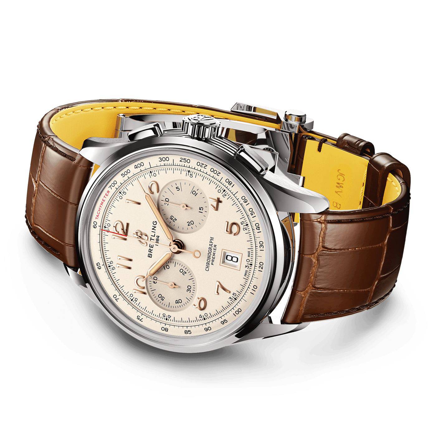 Premier B01 42mm Silver Dial Automatic Chronograph Strap Watch - Image 2