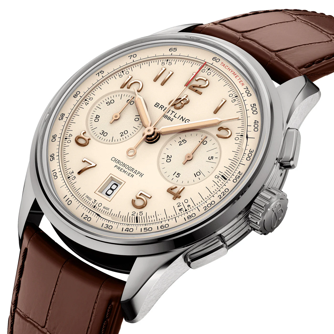 Premier B01 42mm Silver Dial Automatic Chronograph Strap Watch - Image 4