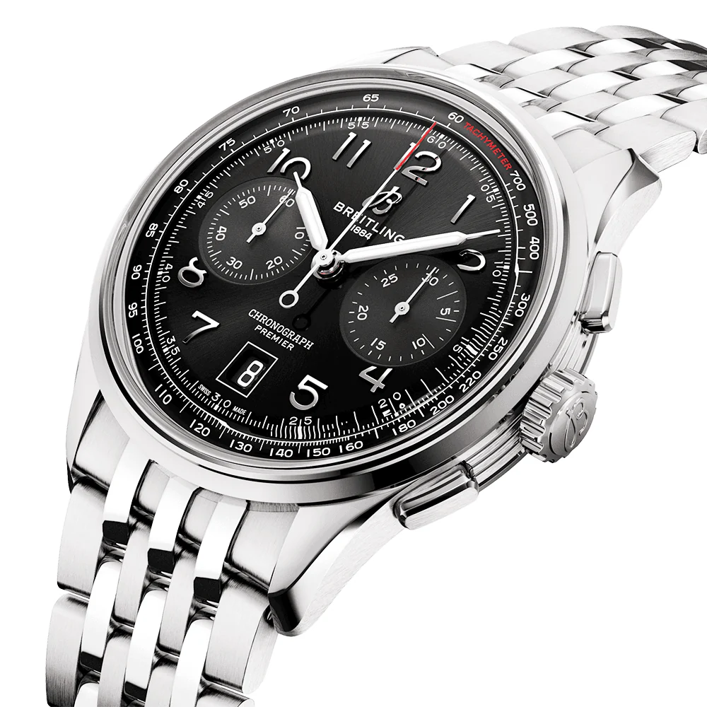 Premier B01 42mm Black Sunray Dial Automatic Chronograph Watch - Image 2