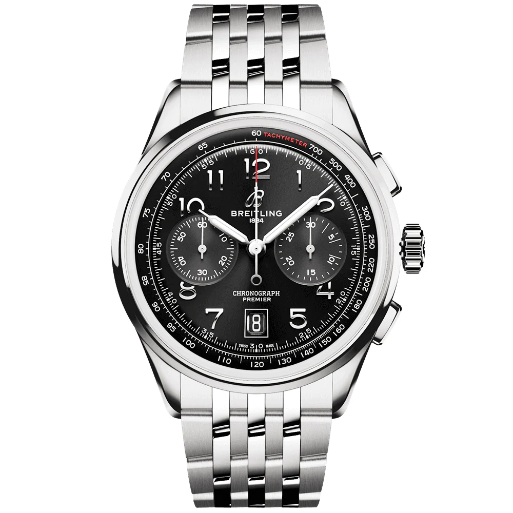Premier B01 42mm Black Sunray Dial Automatic Chronograph Watch - Image 3