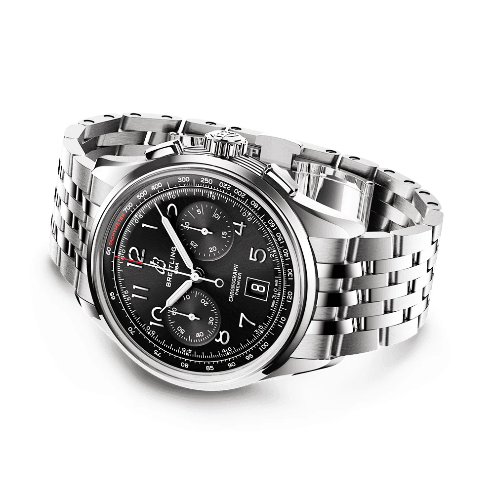 Premier B01 42mm Black Sunray Dial Automatic Chronograph Watch - Image 5
