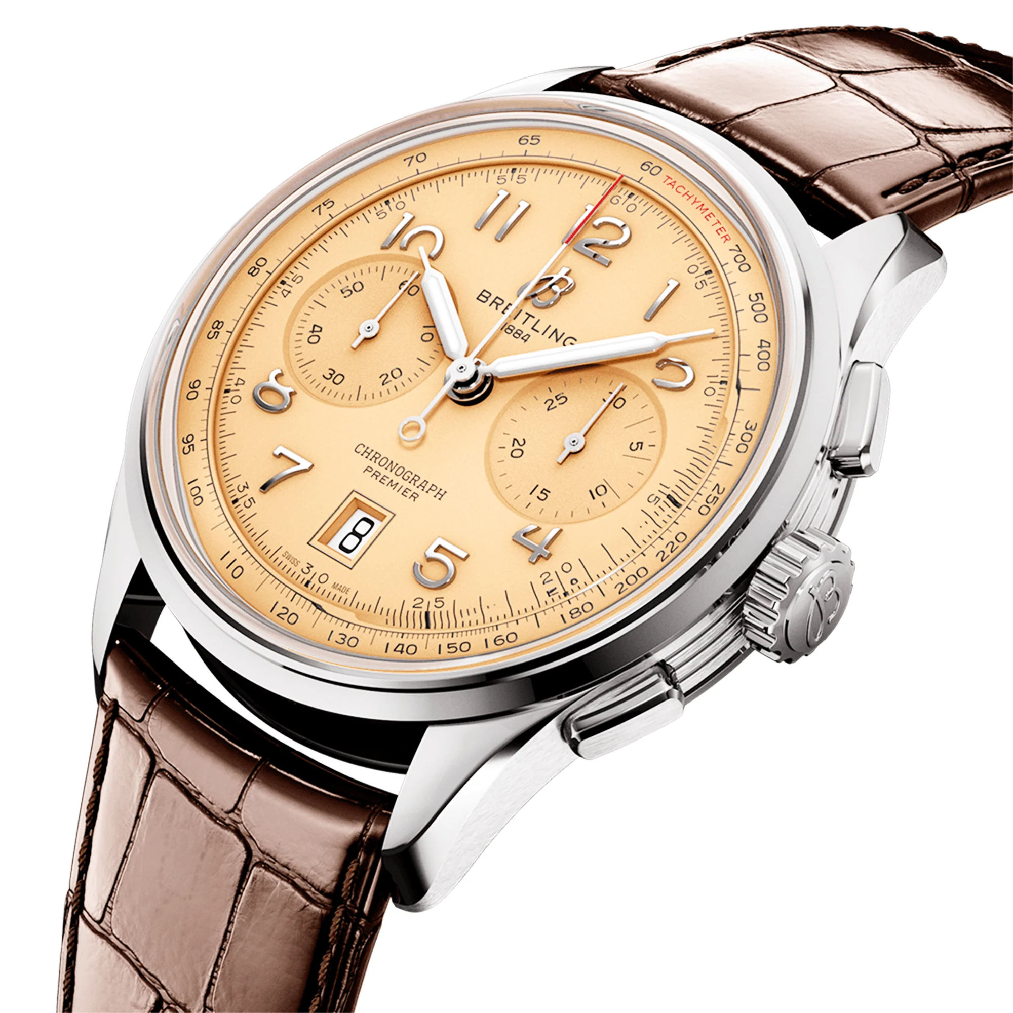 Premier B01 42mm Copper Dial Men's Automatic Chronograph Strap Watch - Image 2