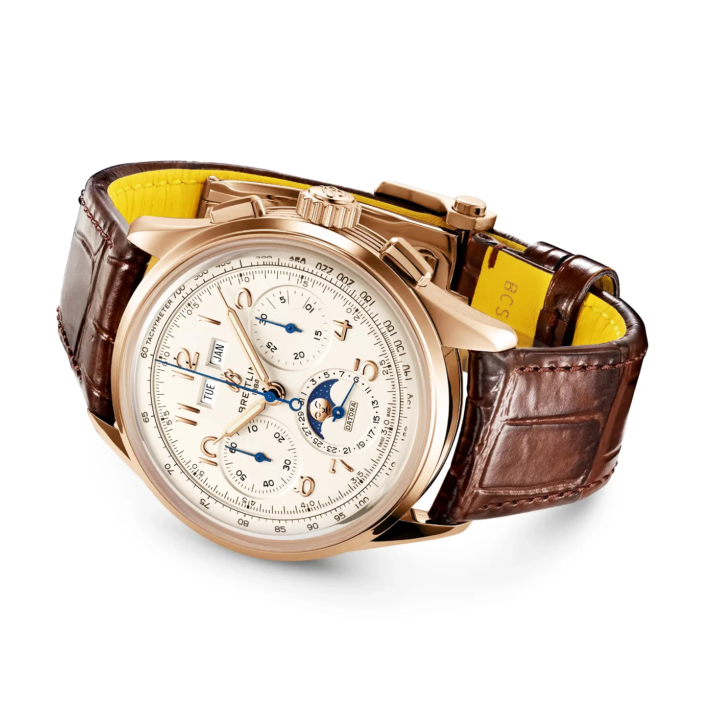 Premier B25 Datora 42mm 18ct Rose Gold Automatic Strap Watch - Image 3