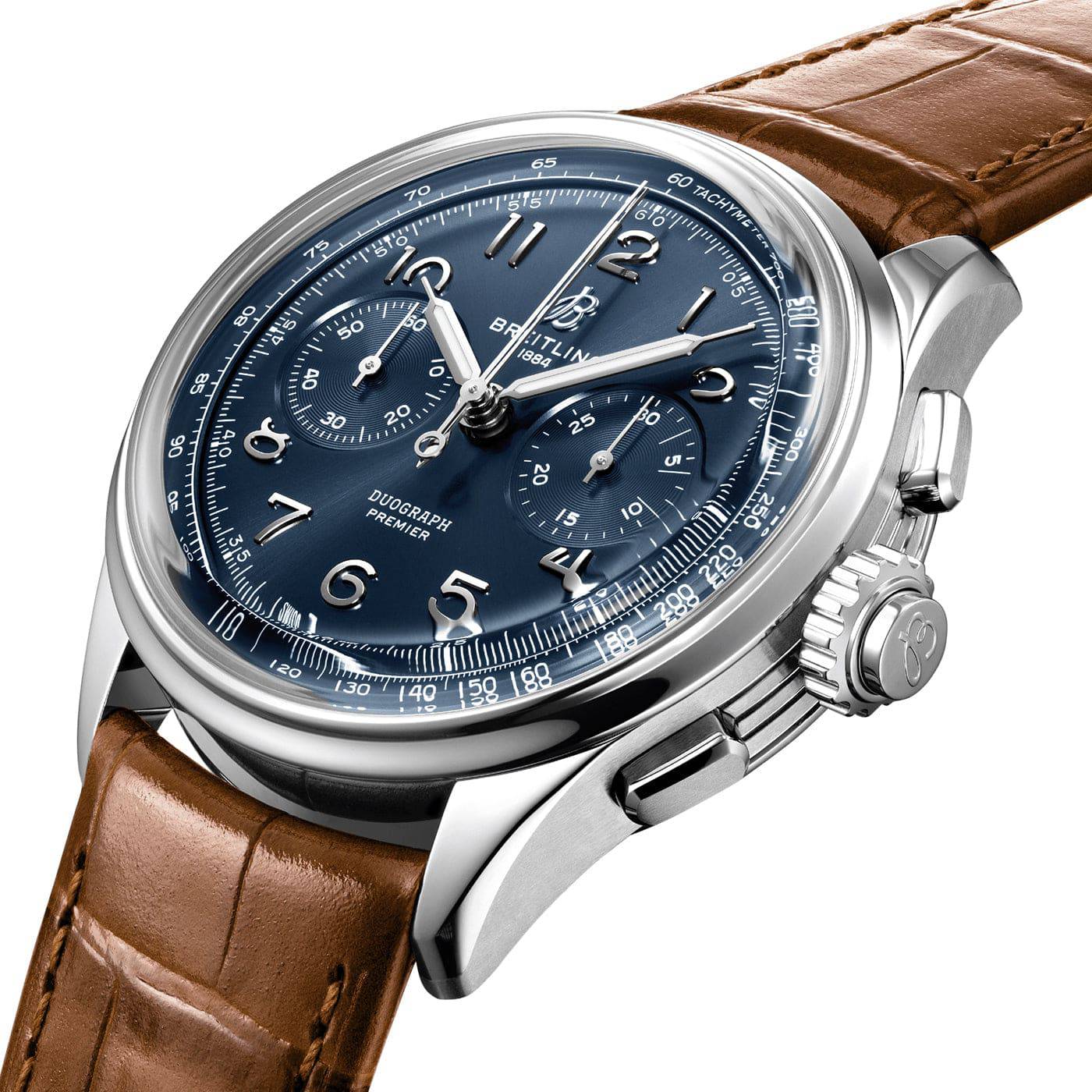 Premier Duograph 42mm Blue Sunray Dial Automatic Strap Watch - Image 2
