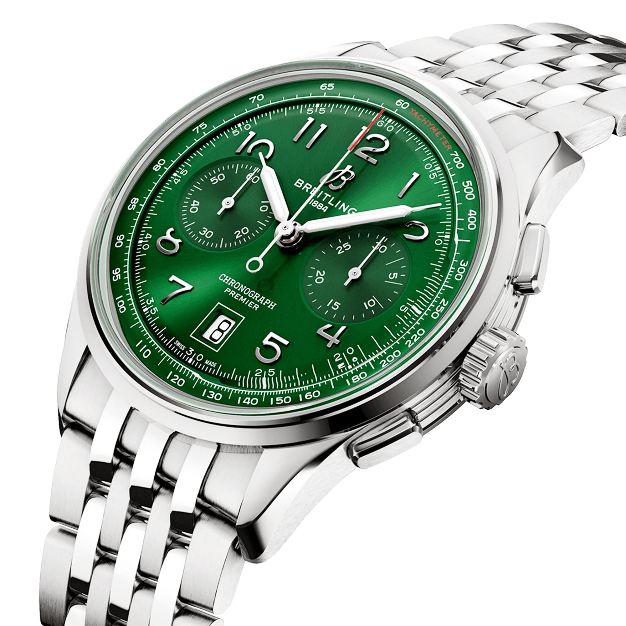 Premier B01 42mm Green Sunray Dial Automatic Chronograph Watch - Image 2