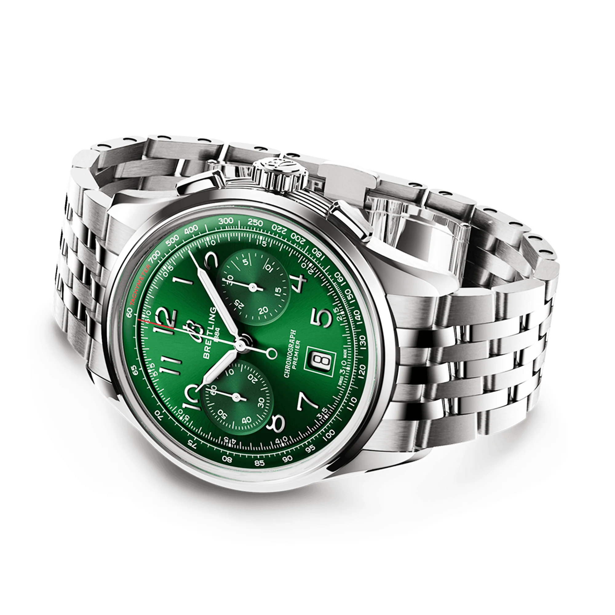 Premier B01 42mm Green Sunray Dial Automatic Chronograph Watch - Image 5