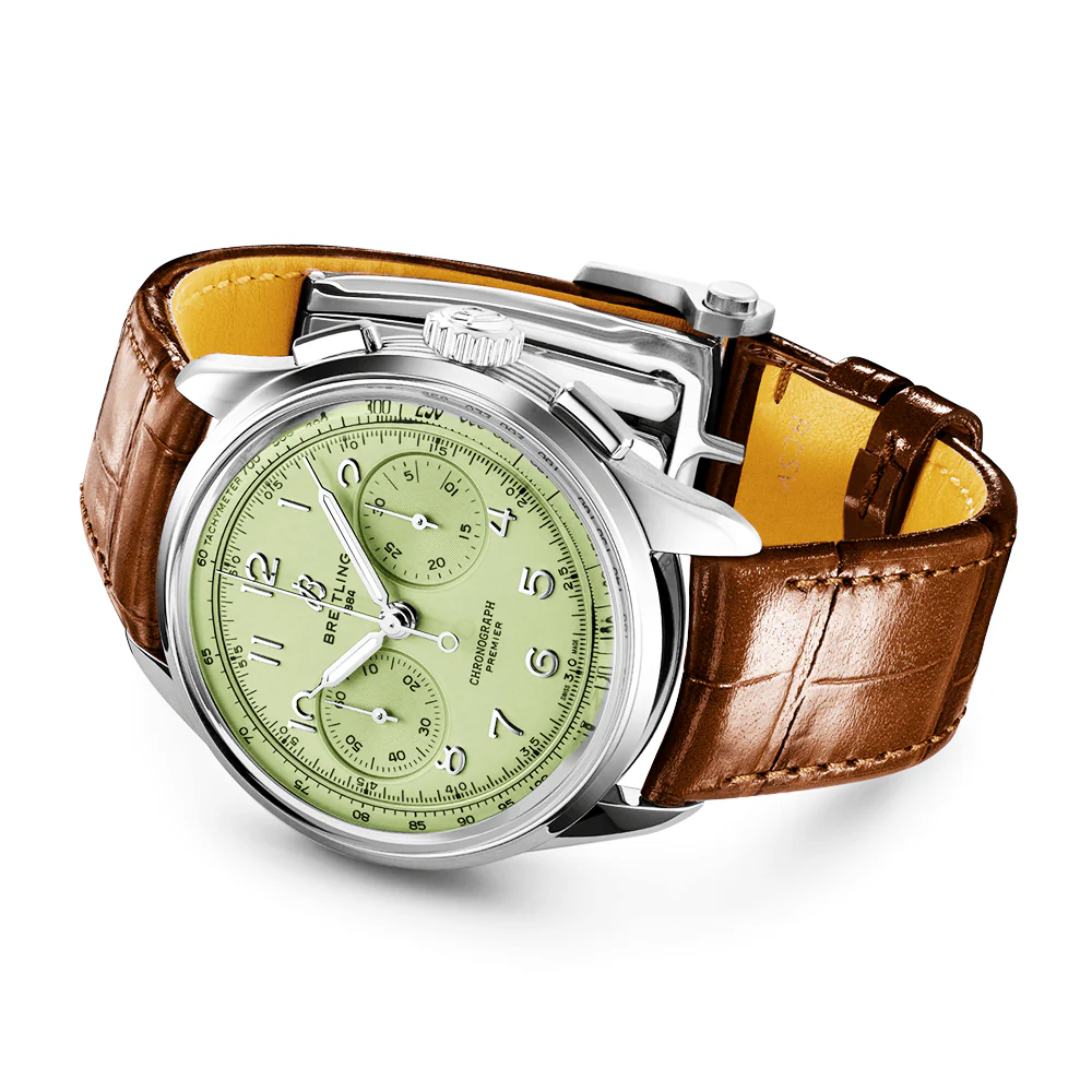 Premier B09 42mm Pistachio Green Dial Men's Automatic Chronograph Watch - Image 2