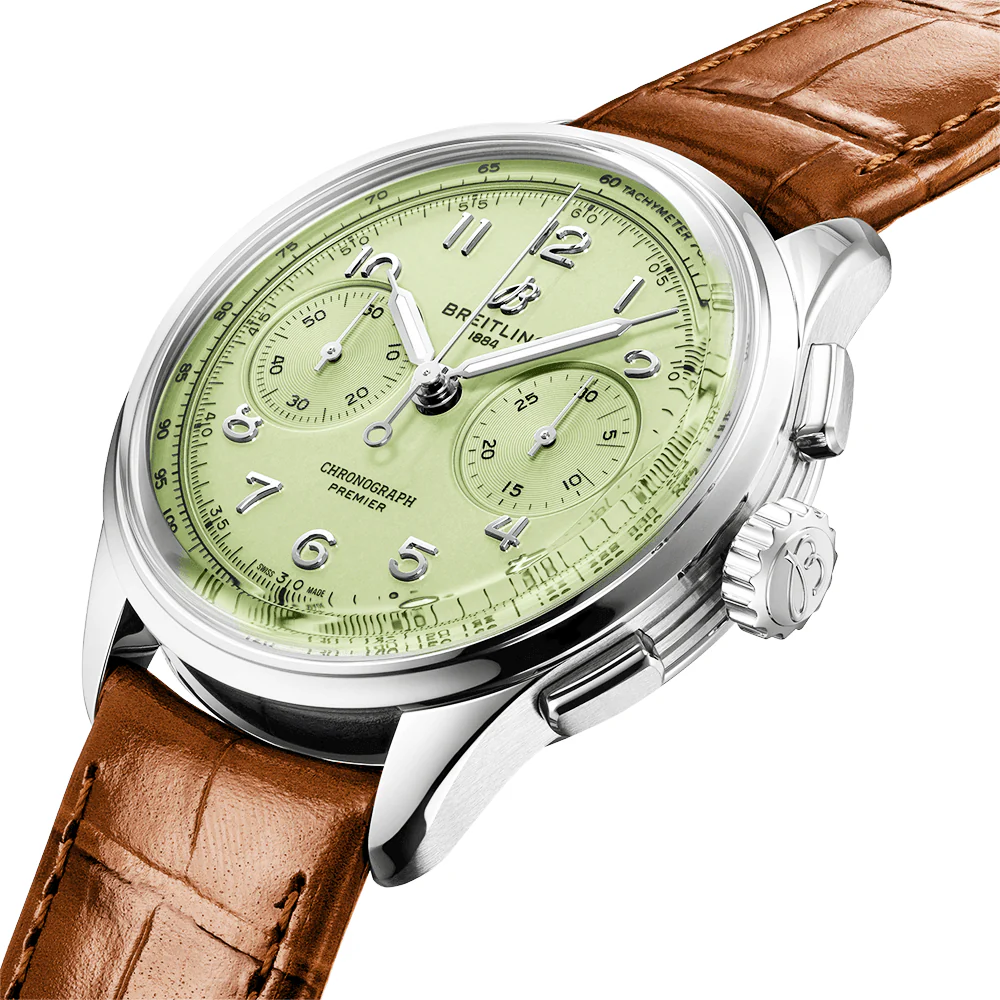 Premier B09 42mm Pistachio Green Dial Men's Automatic Chronograph Watch - Image 4