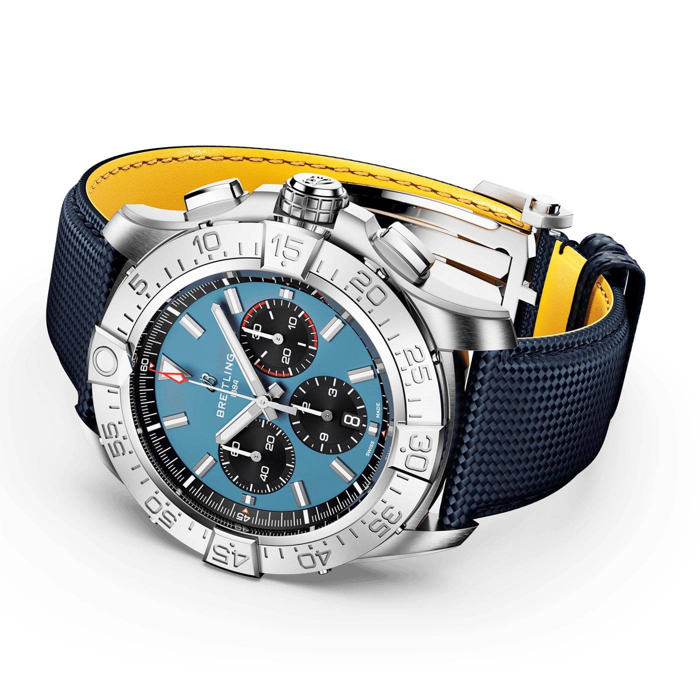 Super Avenger Chronograph 46mm Titanium Blue Dial Strap Watch - Image 2