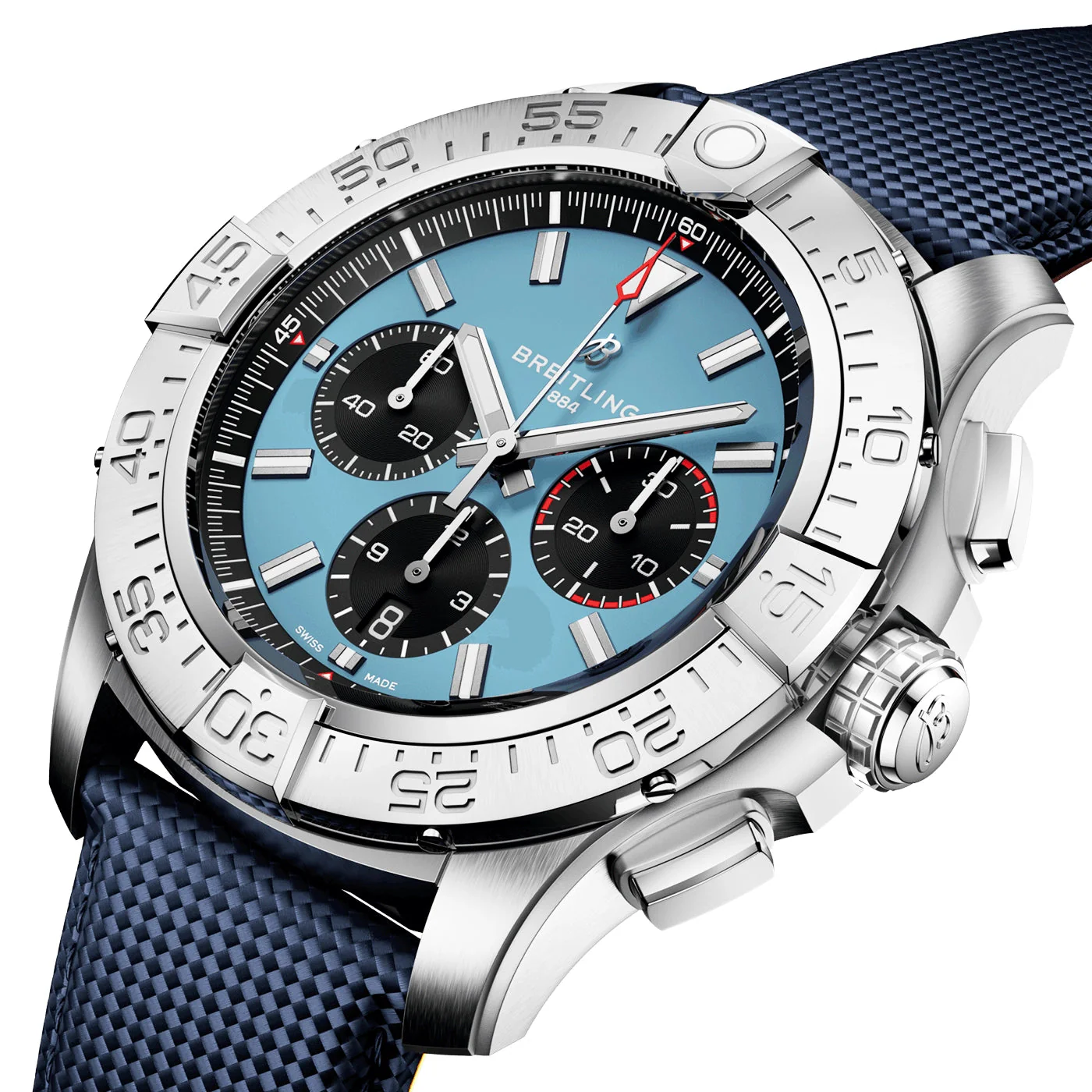 Super Avenger Chronograph 46mm Titanium Blue Dial Strap Watch - Image 3